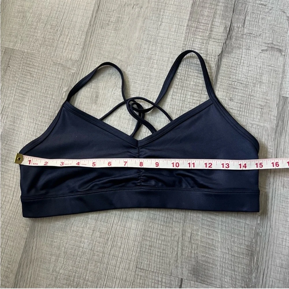 ALO Yoga Blue Sunny Strappy Sports Bra for Intimates NAVY GLOSS Size Large